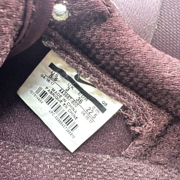 Nike Boys Girls  AA3987 600 Canvas Rare Triple Purple Burgundy Reflectors 5.5 - Picture 8 of 10